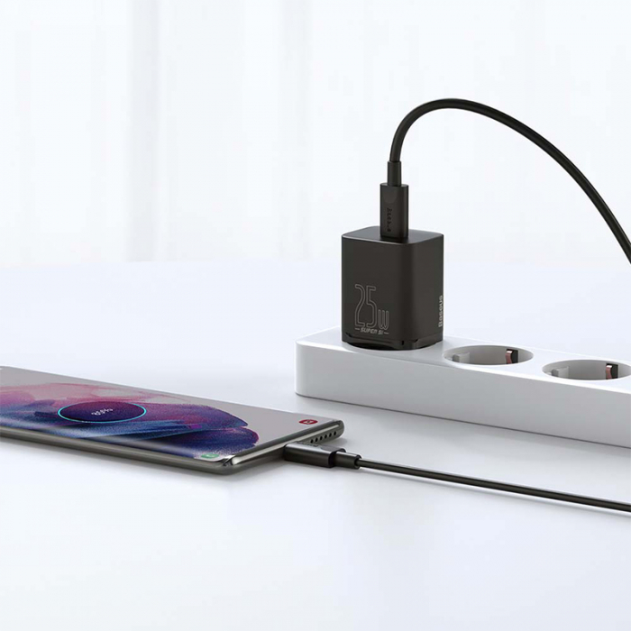 INCARCATOR RETEA USB-C FAST CHARGING PD 25W BASEUS - NEGRU [9]