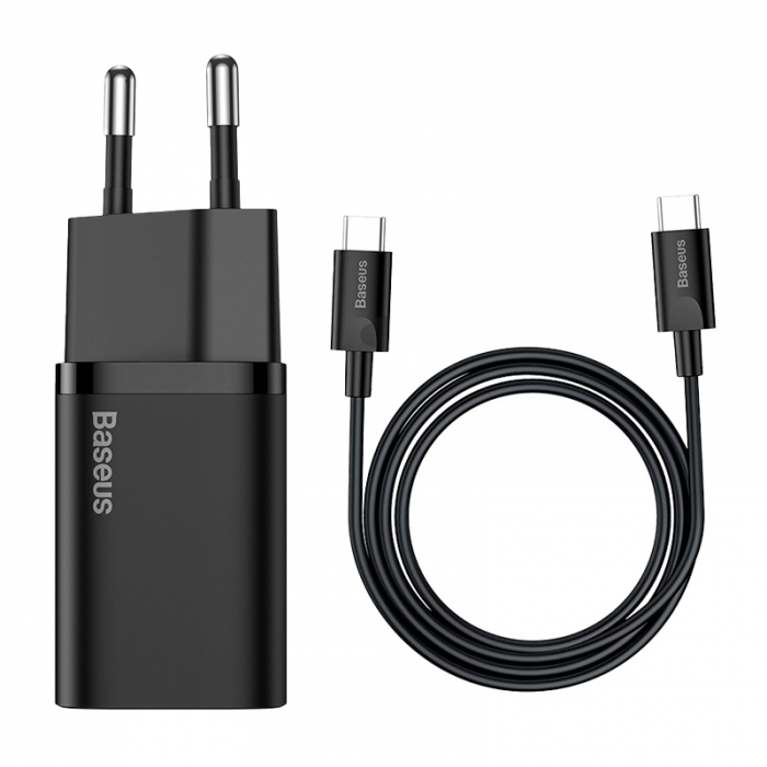 INCARCATOR RETEA USB-C FAST CHARGING PD 25W BASEUS - NEGRU [2]