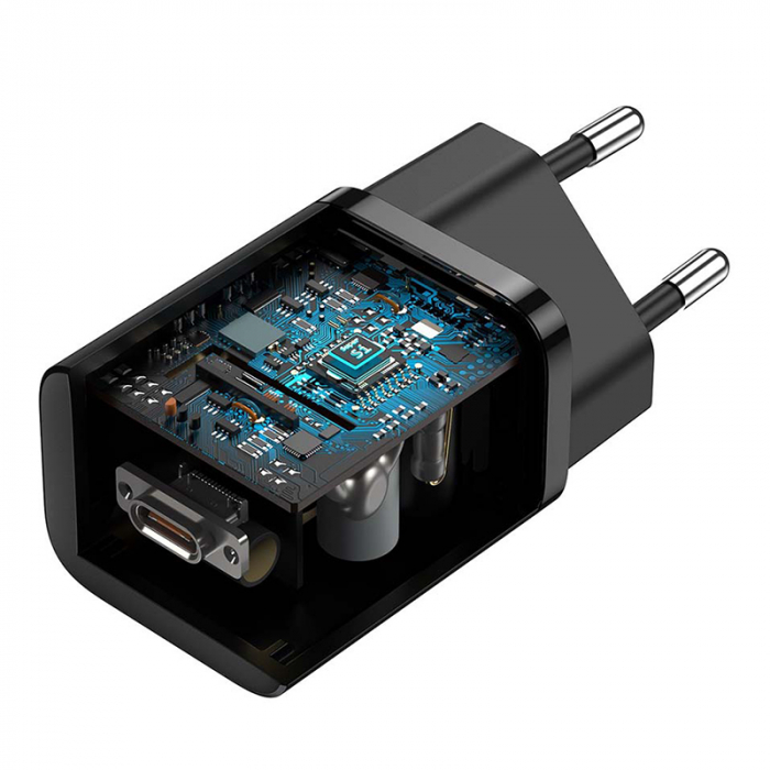 INCARCATOR RETEA USB-C FAST CHARGING PD 25W BASEUS - NEGRU [6]
