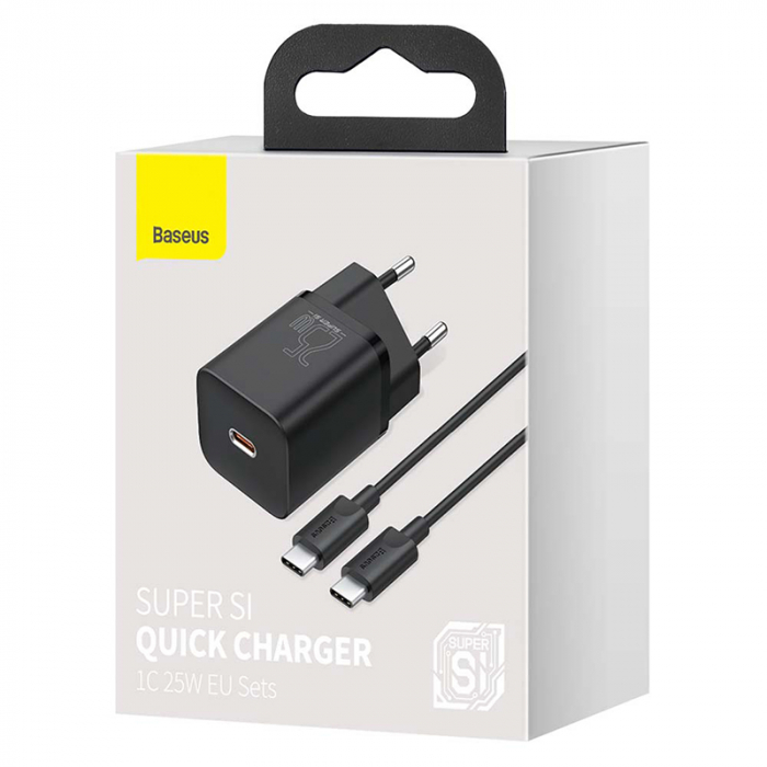 INCARCATOR RETEA USB-C FAST CHARGING PD 25W BASEUS - NEGRU [7]