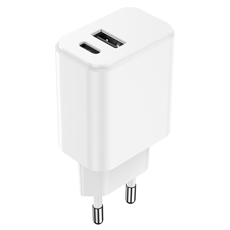 INCARCATOR RETEA USB-C +USB A FAST CHARGING 20W - ALB [1]