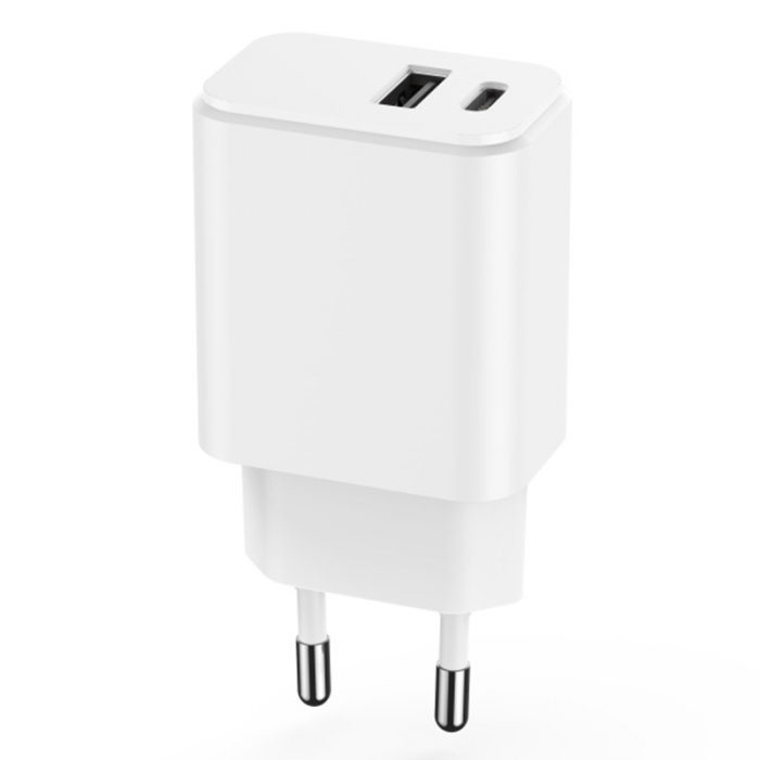 INCARCATOR RETEA USB-C +USB A FAST CHARGING 20W - ALB [5]