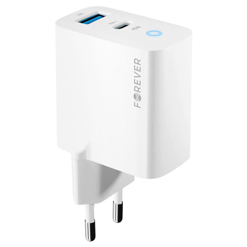 INCARCATOR RETEA USB-C + USB A FAST CHARGING 45W - ALB [5]