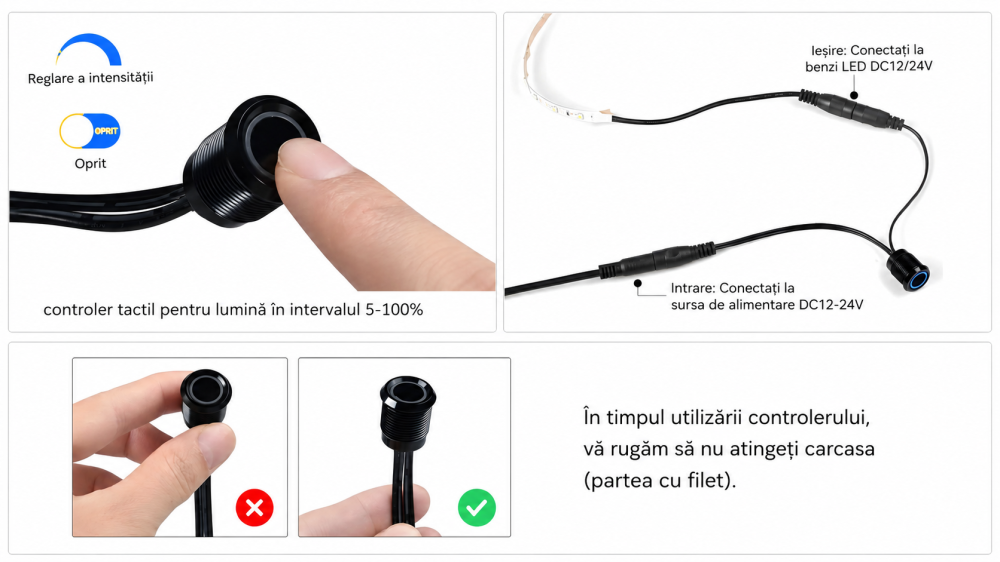 Intrerupator mobilier cu Touch pentru Banda LED 12V 72W / 24V 144W [3]