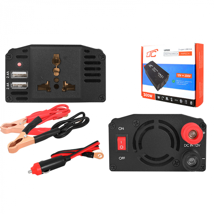 INVERTOR 12V/230V 50HZ 300/600W 2XUSB 5V 2.4A [3]