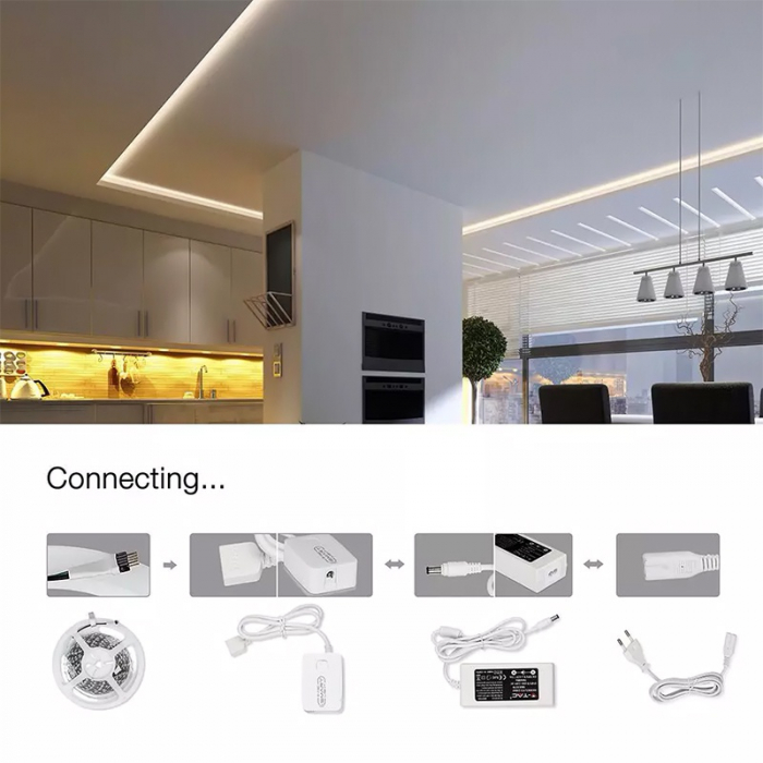 Kit banda led smart smd5050 rgb+w 60led/m ip20 5m V-tac [10]