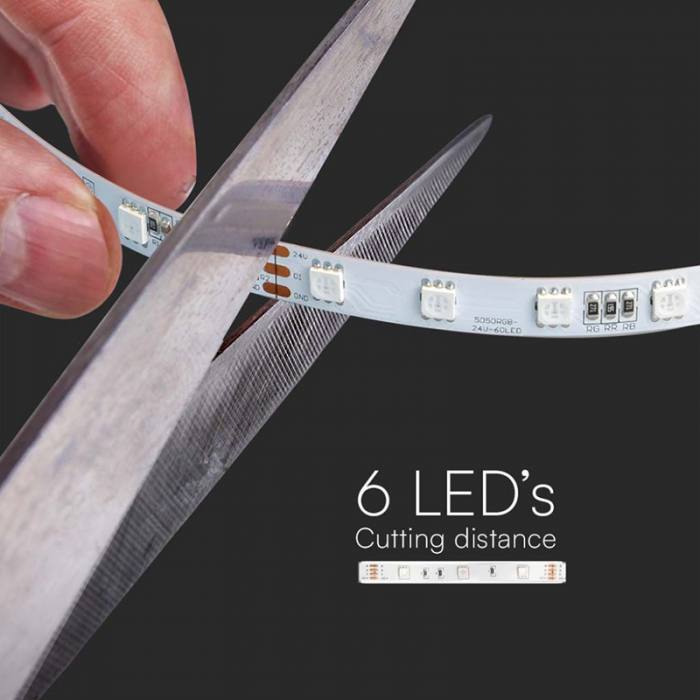 Kit banda led smd5050 5m 24v rgb ip20 V-tac [10]