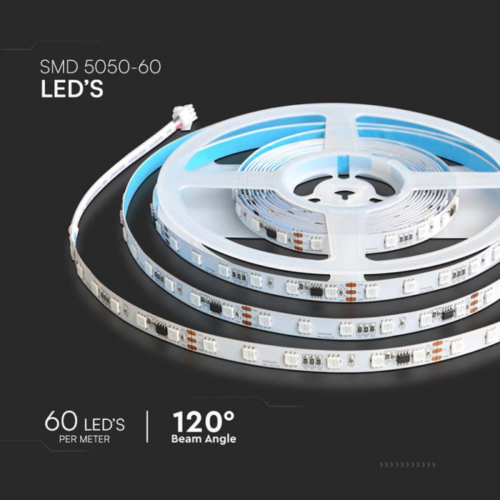 Kit banda led smd5050 5m 24v rgb ip20 V-tac [8]