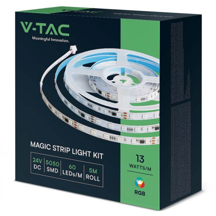 Kit banda led smd5050 5m 24v rgb ip20 V-tac [7]