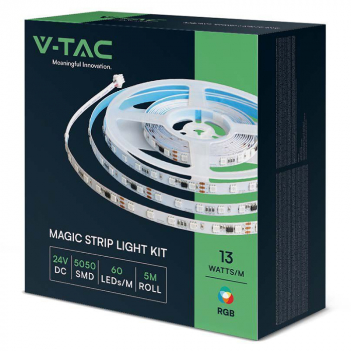 Kit banda led smd5050 5m 24v rgb ip65 V-tac [8]