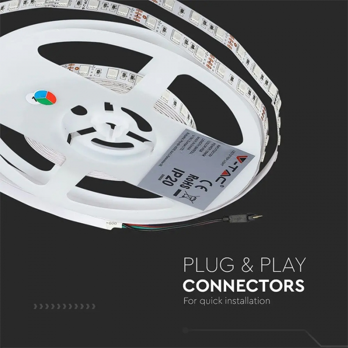 Kit banda led smd5050 rgb 60led/m ip20 5m V-tac [5]