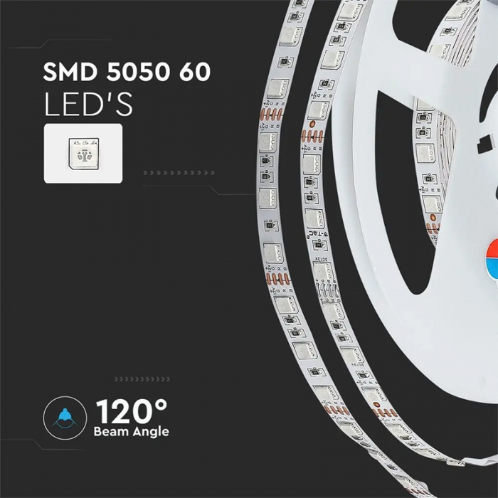 Kit banda led smd5050 rgb 60led/m ip20 5m V-tac [15]