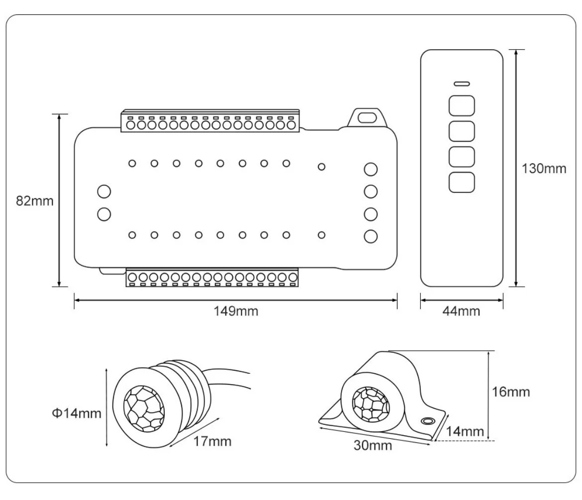 Kit Iluminat Inteligent Pentru 16 Scari / Scara/ Trepte cu Senzori si banda LED 24V [2]