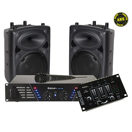 KIT SONORIZARE ( 2 X BOXE ABS 10" + AMPLIFICATOR 2X240W + MIXER) [1]
