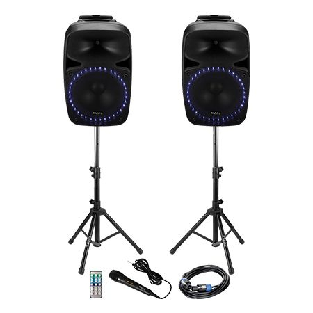 KIT SONORIZARE 2X12"/30CM 2X200W 1 ACTIV + 1 PASIV USB/SD/BT [1]