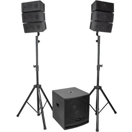KIT SUBWOOFER 15"/38CM + 6 SATELITI 4"/10CM + 2 STAND BOXE [1]