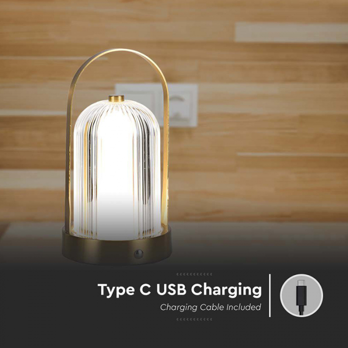 LAMPA BIROU 3IN1 CU ACUMULATOR 1800MAH - FRENCH GOLD [7]