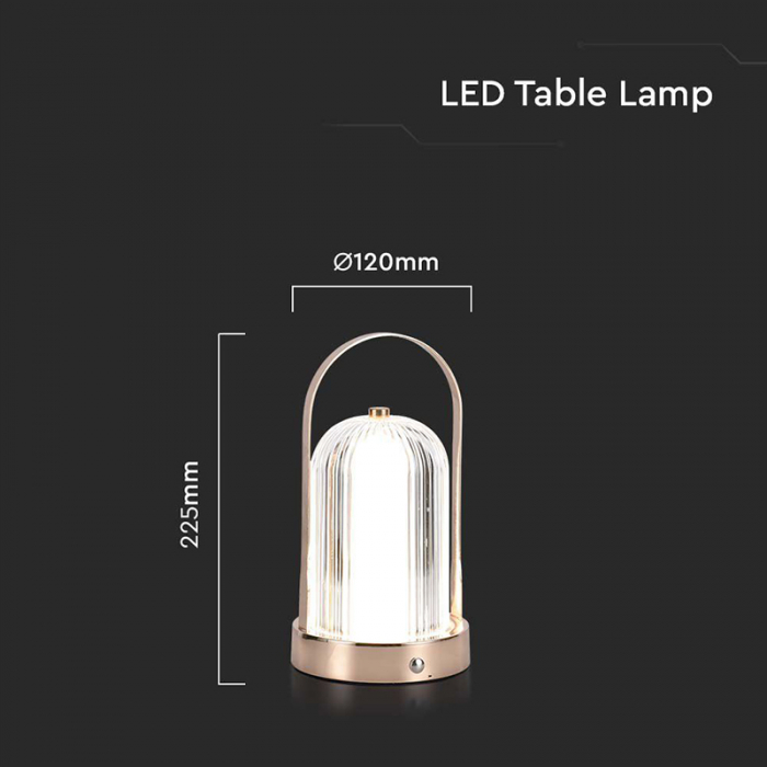 LAMPA BIROU 3IN1 CU ACUMULATOR 1800MAH - FRENCH GOLD [4]