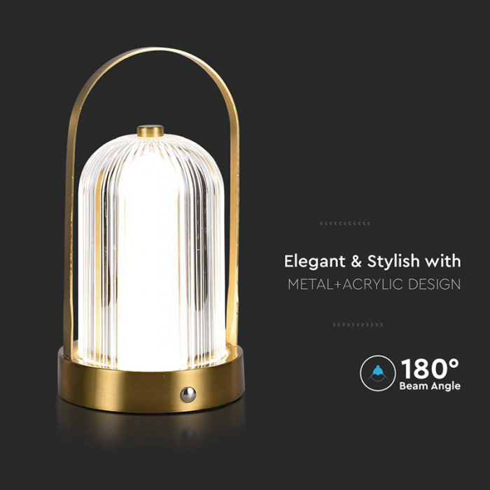 LAMPA BIROU 3IN1 CU ACUMULATOR 1800MAH - FRENCH GOLD [5]