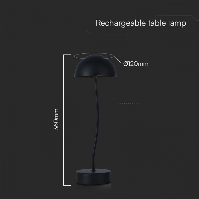 Lampa birou 1w 3000k alb cald - negru V-tac [4]