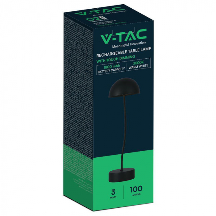 Lampa birou 1w 3000k alb cald - negru V-tac [3]