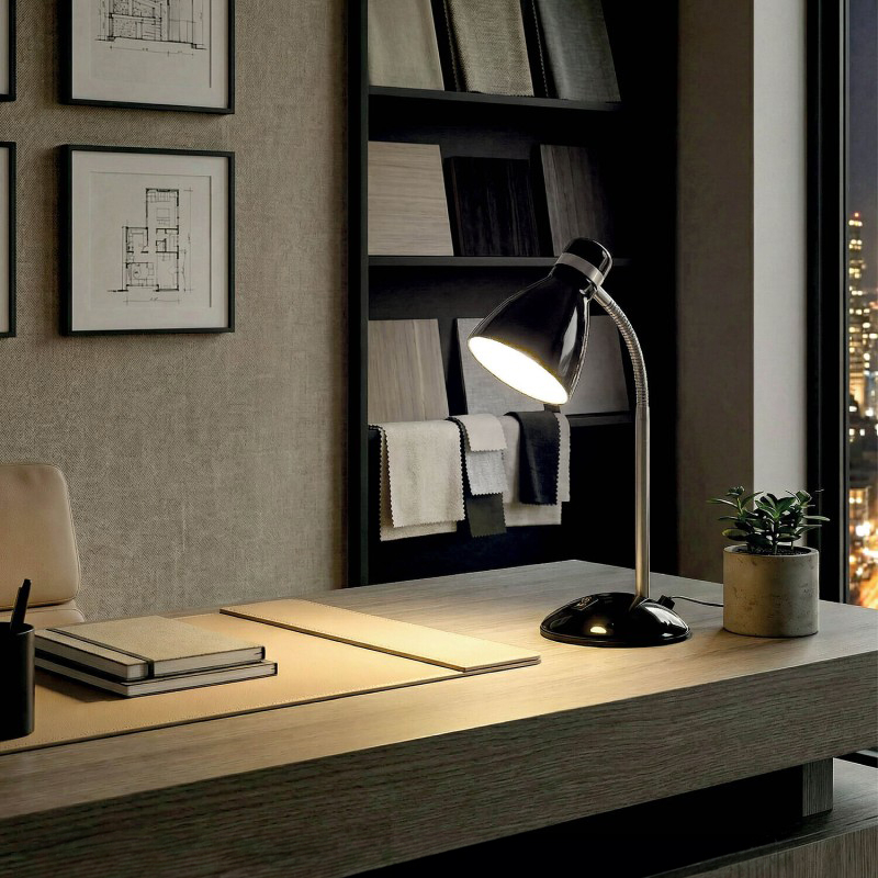 LAMPA BIROU CU SOCLU E27 - NEGRU [6]
