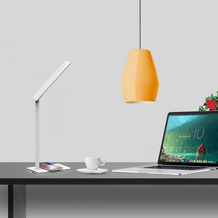 LAMPA BIROU SMART 5W 3IN1 CU INCARCATOR INDUCTIV INCORPORAT - ALB [6]