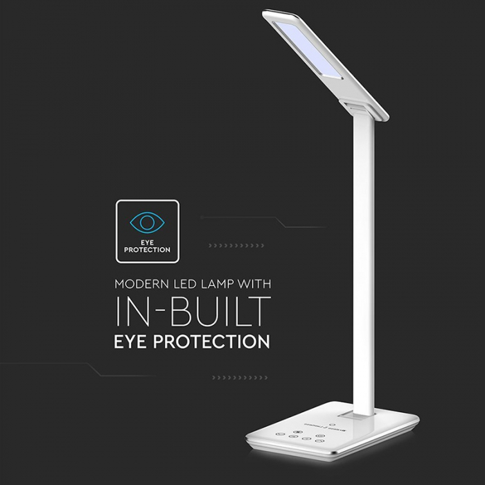 LAMPA BIROU SMART 5W 3IN1 CU INCARCATOR INDUCTIV INCORPORAT - ALB [5]