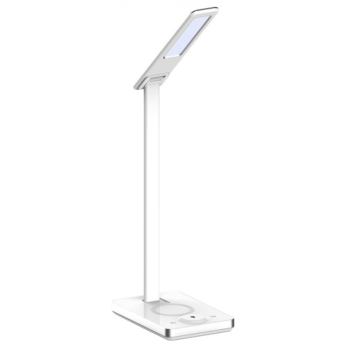 LAMPA BIROU SMART 5W 3IN1 CU INCARCATOR INDUCTIV INCORPORAT - ALB [2]
