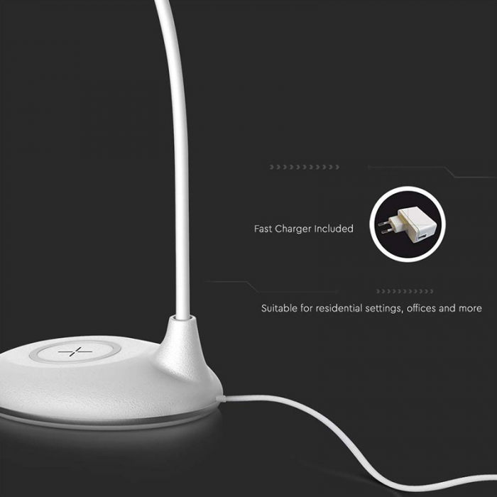 LAMPA BIROU SMART 5W 3IN1 CU INCARCATOR INDUCTIV INCORPORAT - ALB [3]