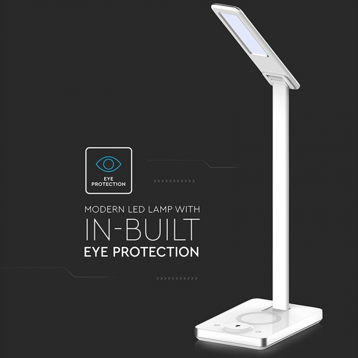LAMPA BIROU SMART 5W 3IN1 CU INCARCATOR INDUCTIV INCORPORAT - ALB [4]