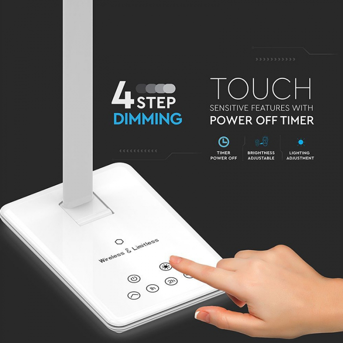 LAMPA BIROU SMART 5W 3IN1 CU INCARCATOR INDUCTIV INCORPORAT - ALB [4]