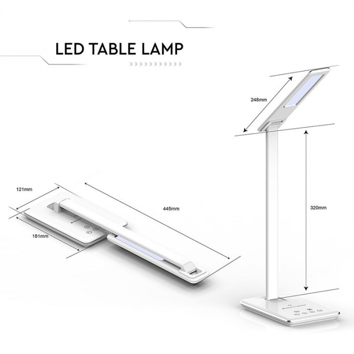 LAMPA BIROU SMART 5W 3IN1 CU INCARCATOR INDUCTIV INCORPORAT - ALB [13]