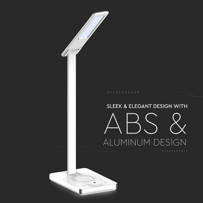 LAMPA BIROU SMART 5W 3IN1 CU INCARCATOR INDUCTIV INCORPORAT - ALB [12]