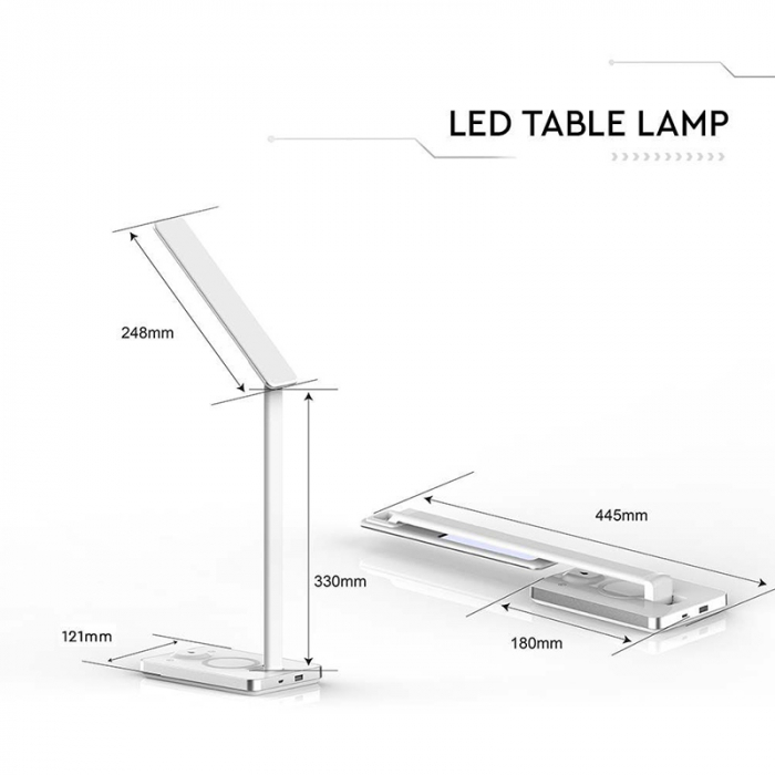LAMPA BIROU SMART 5W 3IN1 CU INCARCATOR INDUCTIV INCORPORAT - ALB [11]