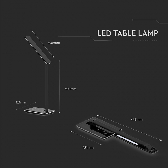 LAMPA BIROU SMART 5W 3IN1 CU INCARCATOR INDUCTIV INCORPORAT - NEGRU [13]