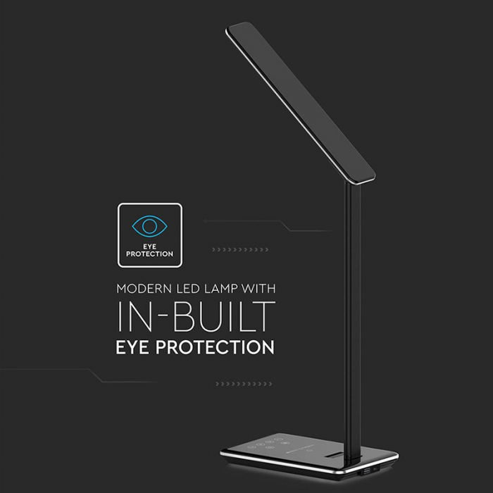 LAMPA BIROU SMART 5W 3IN1 CU INCARCATOR INDUCTIV INCORPORAT - NEGRU [5]