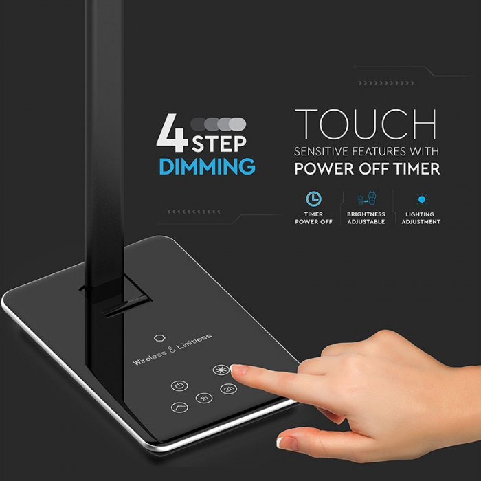 LAMPA BIROU SMART 5W 3IN1 CU INCARCATOR INDUCTIV INCORPORAT - NEGRU [4]