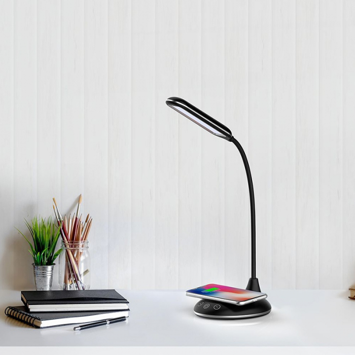 LAMPA BIROU SMART 5W 3IN1 CU INCARCATOR INDUCTIV INCORPORAT - NEGRU [4]