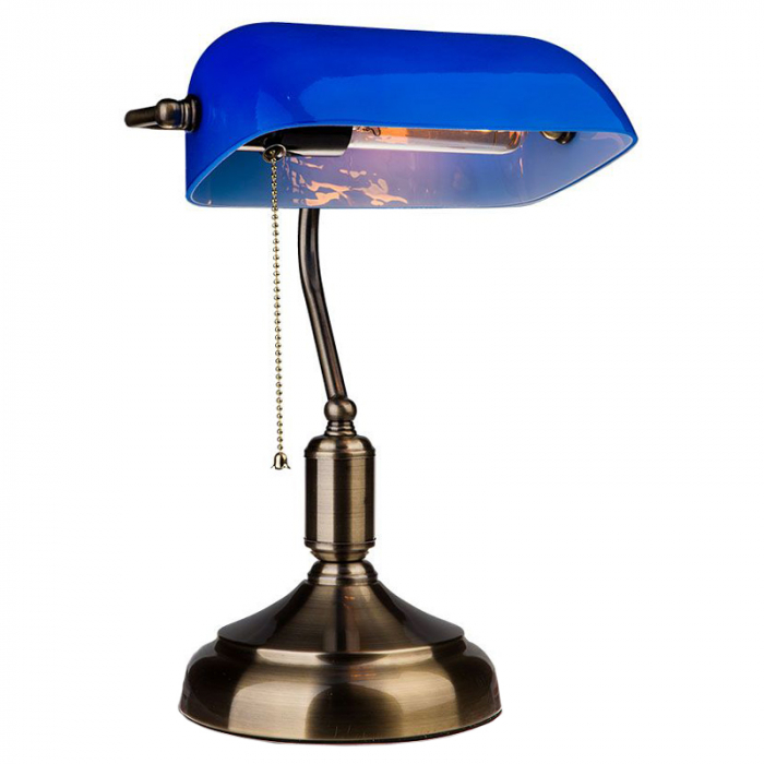 LAMPA BIROU SOCLU E27 CORP METAL SI STICLA - ALBASTRA [2]