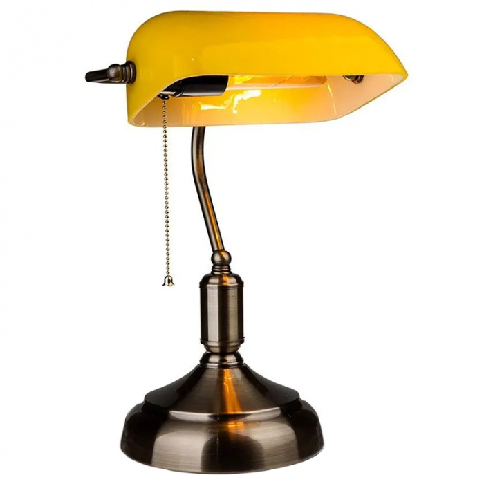 LAMPA BIROU SOCLU E27 CORP METAL SI STICLA - GALBEN [2]