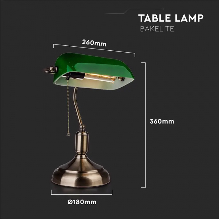 LAMPA BIROU SOCLU E27 CORP METAL SI STICLA - VERDE [4]