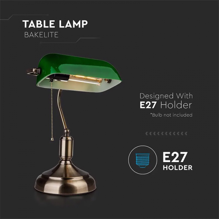 LAMPA BIROU SOCLU E27 CORP METAL SI STICLA - VERDE [3]