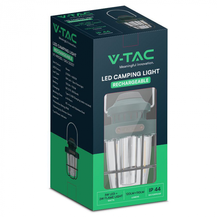 LAMPA CAMPING 3W + 5W EFECT FLACARA CU INCARCARE USB TIP C [5]