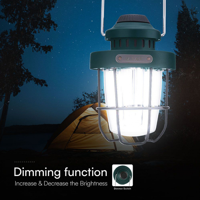 LAMPA CAMPING 3W + 5W EFECT FLACARA CU INCARCARE USB TIP C [8]