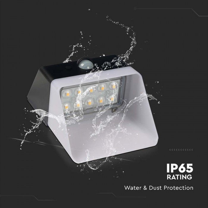 Lampa exterioară 2W, 4000K, încărcare solară, alb/negru, V-TAC, 10309 [11]