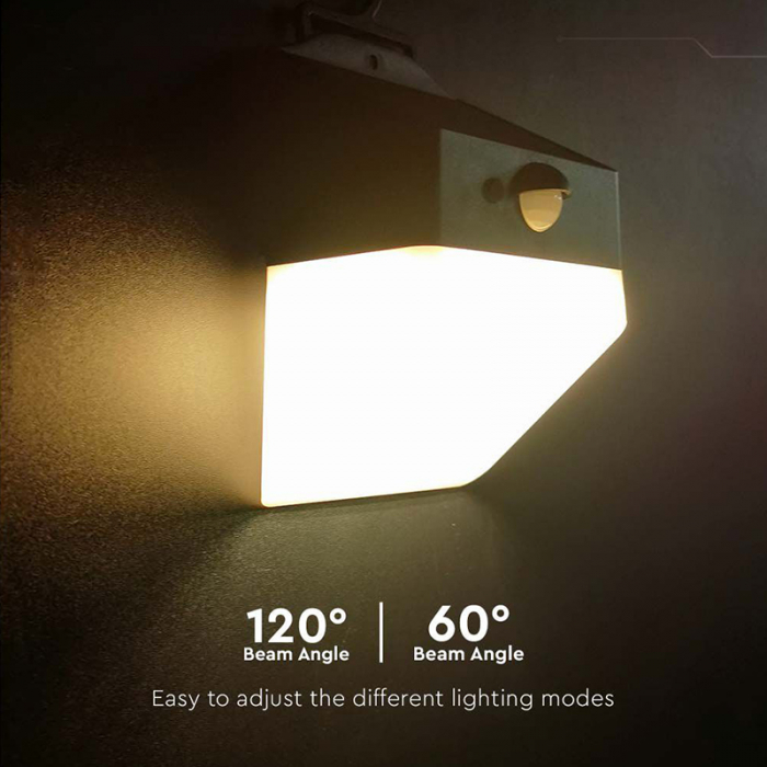 Lampa exterioară 2W, 4000K, încărcare solară, alb/negru, V-TAC, 10309 [5]