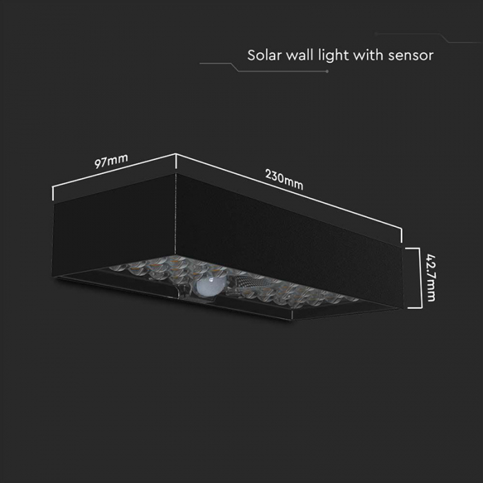 Lampa exterioară, 6W, IP65, 4000K, încărcare solară, negru, V-TAC 10307 [6]