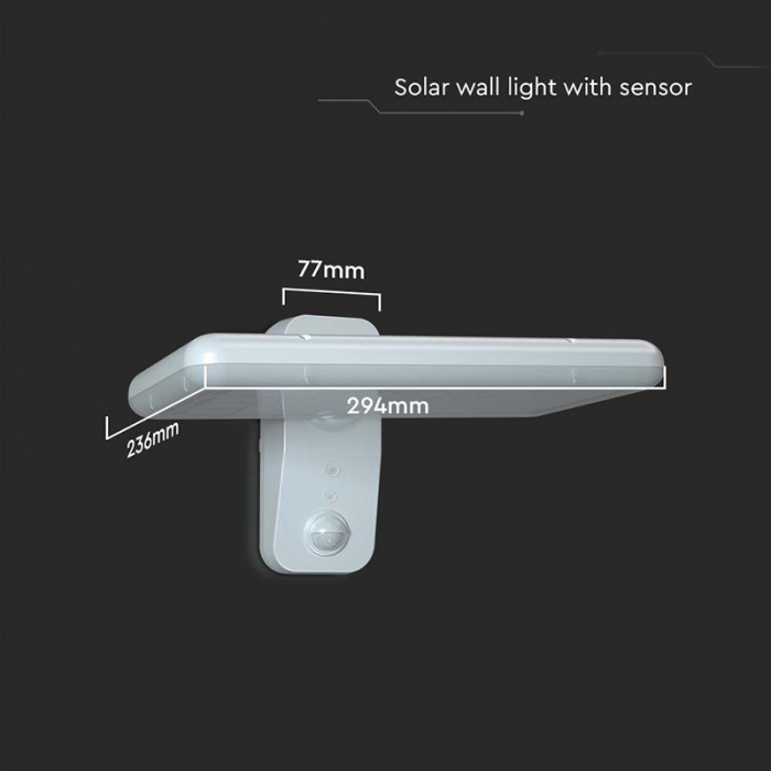 Lampa exterioară solară, 15W, 4000K - 6000K, alb, V-TAC 10316 [9]