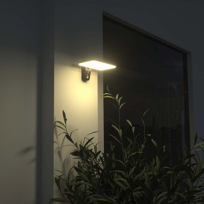 Lampa exterioară solară, 15W, 4000K - 6000K, negru, V-TAC 10315 [12]